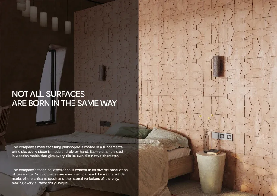 Fornace Brioni: slide “Not all surfaces are born in the same way”