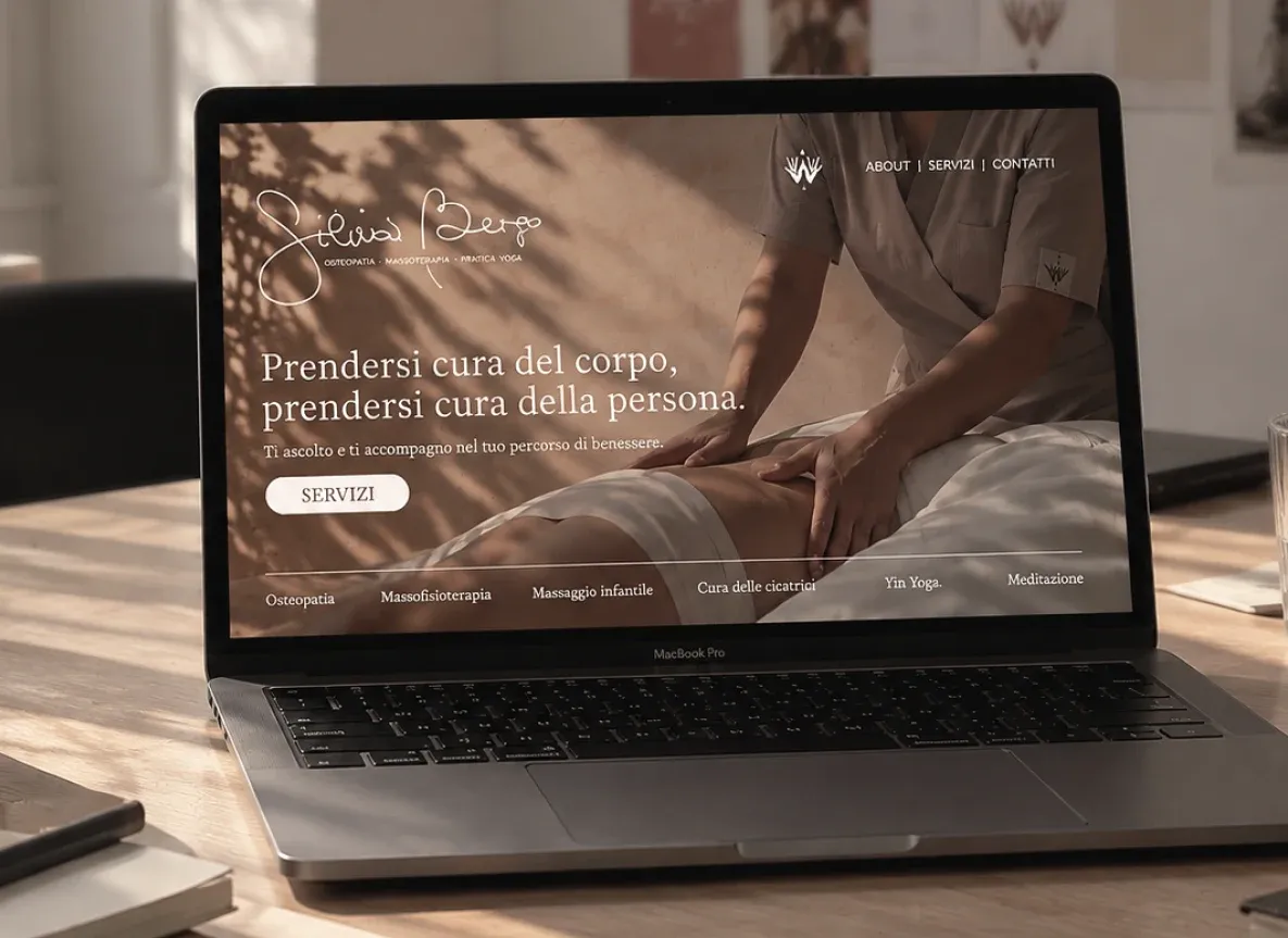Silvia Bergo: il sito web su un portatile
